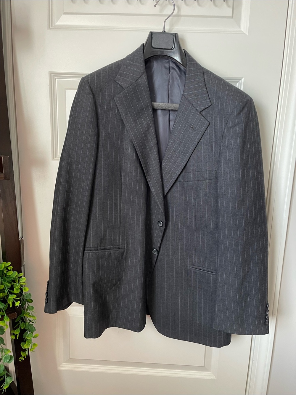 🪎 Vtg. Holland & Sherry Wool Pinstripe Suit Jacket Blazer